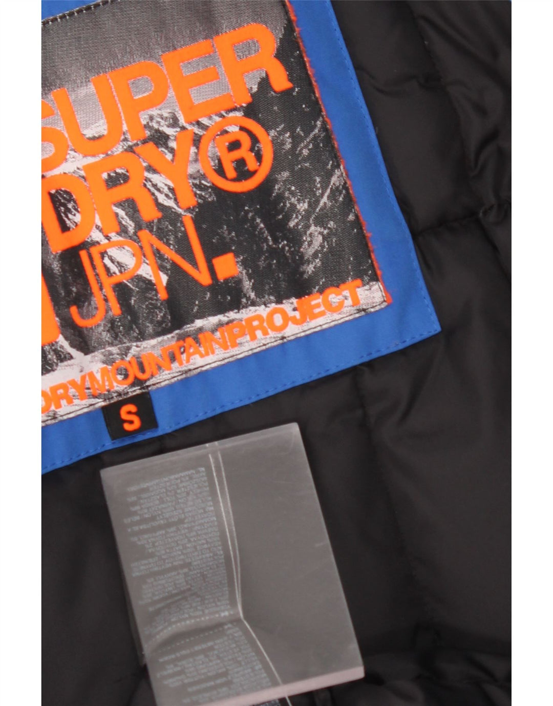 SUPERDRY Manteau matelassé à capuche graphique pour hommes UK 36 Small Blue Nylon