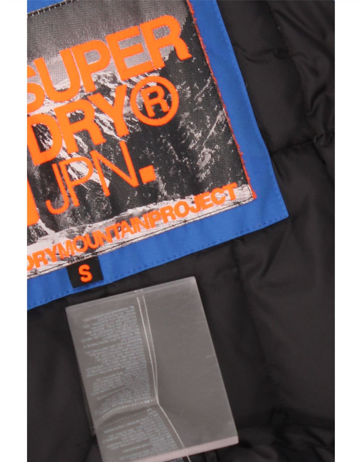 SUPERDRY Manteau matelassé à capuche graphique pour hommes UK 36 Small Blue Nylon