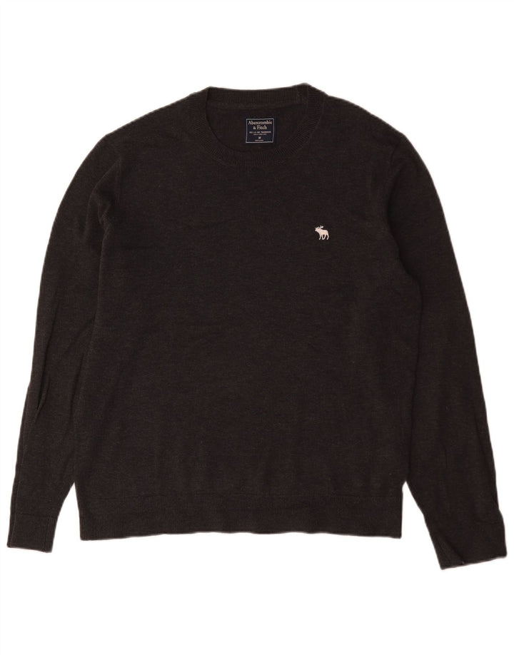 Abercrombie & Fitch Pull ras du cou pour homme en coton gris moyen
