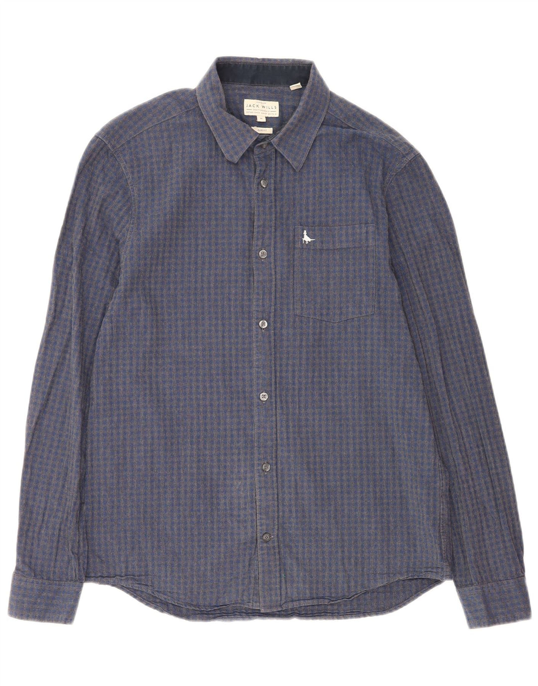 Jack Wills Chemise Slim Fit Homme Bleu Moyen Vichy Coton