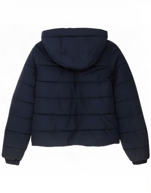 Superdry Veste matelassée surdimensionnée à capuche pour femme UK 8 Small Navy Blue