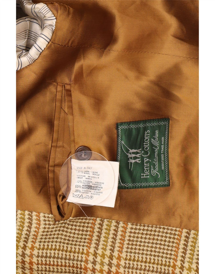 Henry Cottons Veste blazer à 2 boutons pour homme, IT 50, grand pied-de-poule marron