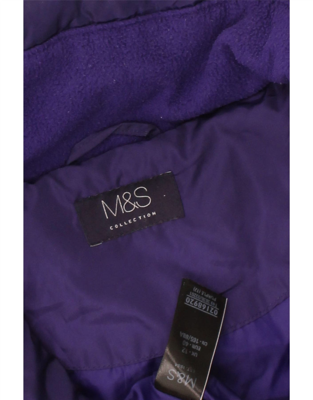 MARKS & SPENCER Womens Quilted Windbreaker Coat UK 12 Medium  Navy Blue