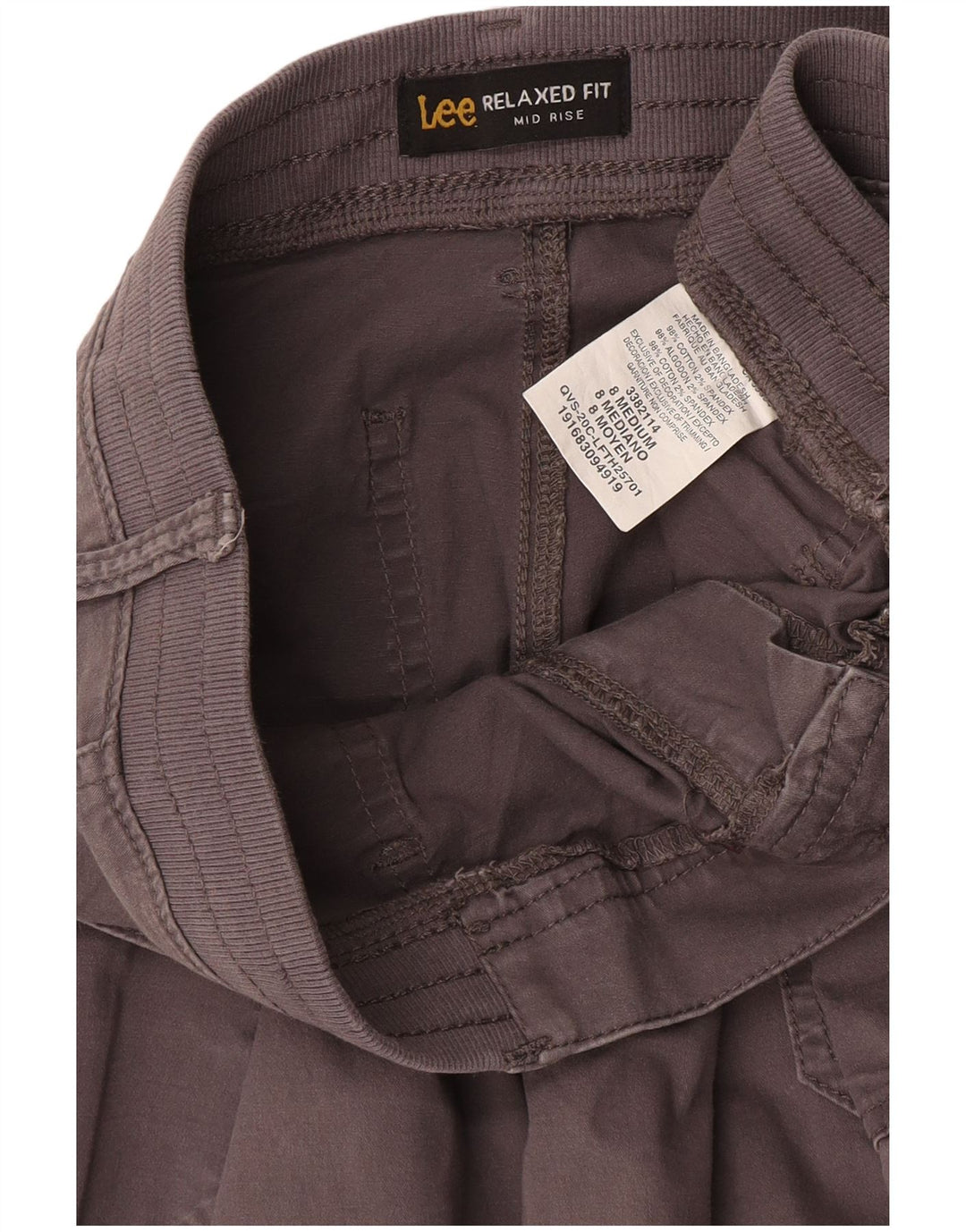 Lee Pantalon Capri taille mi-haute pour femme US 8 Medium W27 L19 Gris Coton