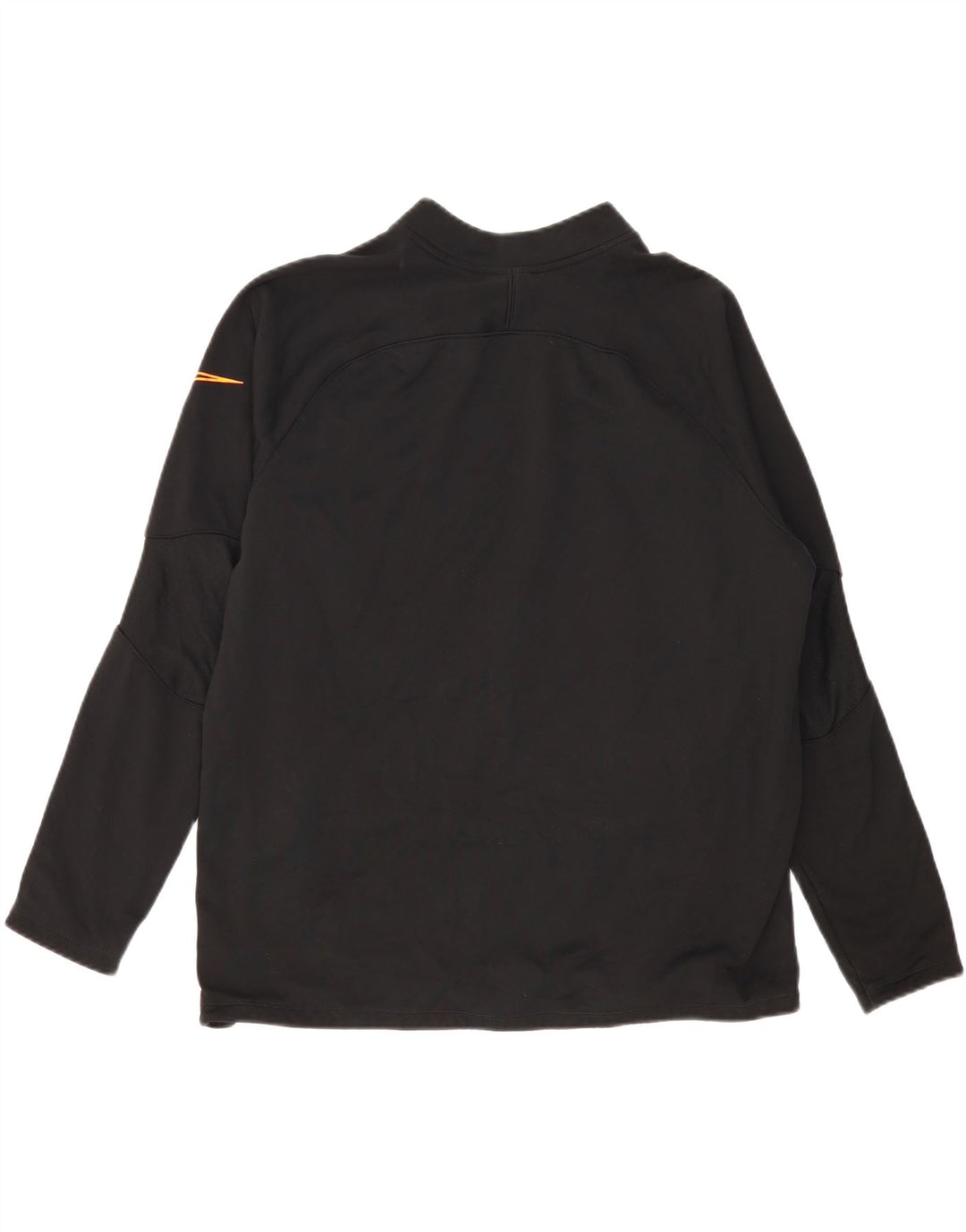 NIKE Homme Dri Fit Zip Neck Sweatshirt Jumper XL Noir Polyester