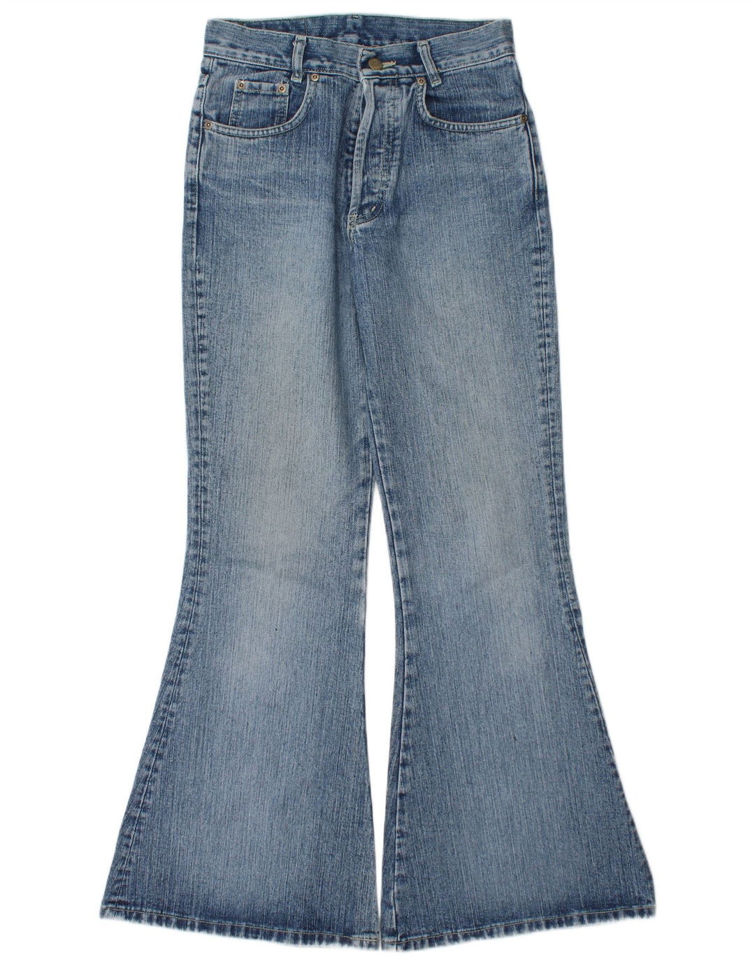 vintage Femme Jeans Évasés IT 40 Petit W27 L31 Bleu