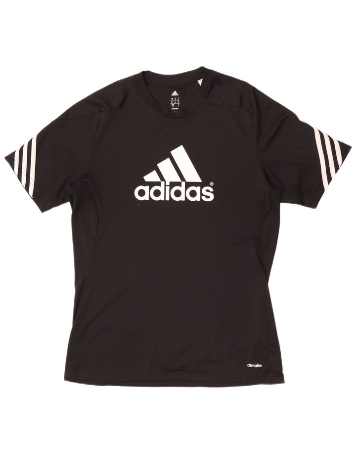 Adidas Hommes Climalite Graphic T-Shirt Top Noir Moyen