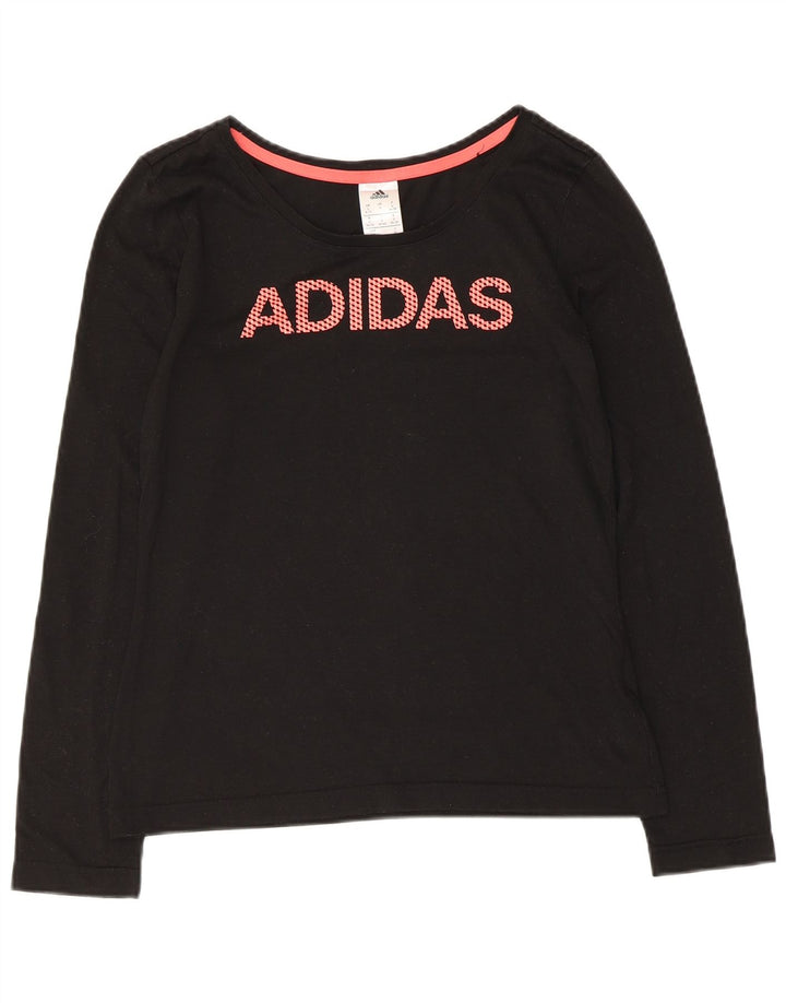 Adidas Haut graphique à manches longues pour femme UK 8/10 Petit Noir