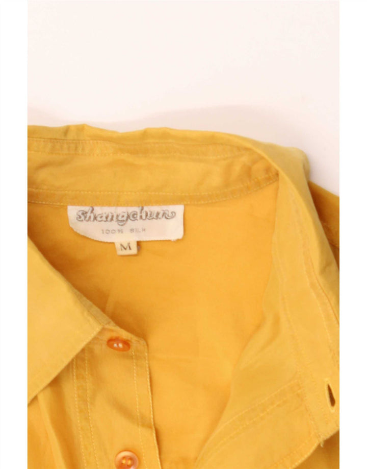 Chemise Homme Vintage Soie Jaune Moyenne