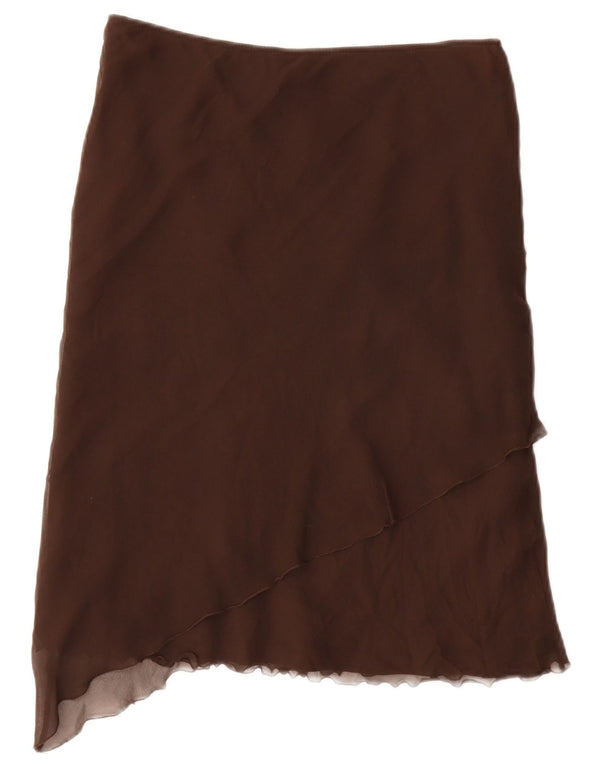 MAX & CO. Jupe asymétrique pour femme UK 14 Large W32 Soie marron