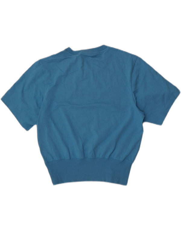 Adidas Sweat-shirt surdimensionné à manches courtes pour femme UK 10 Petit Bleu