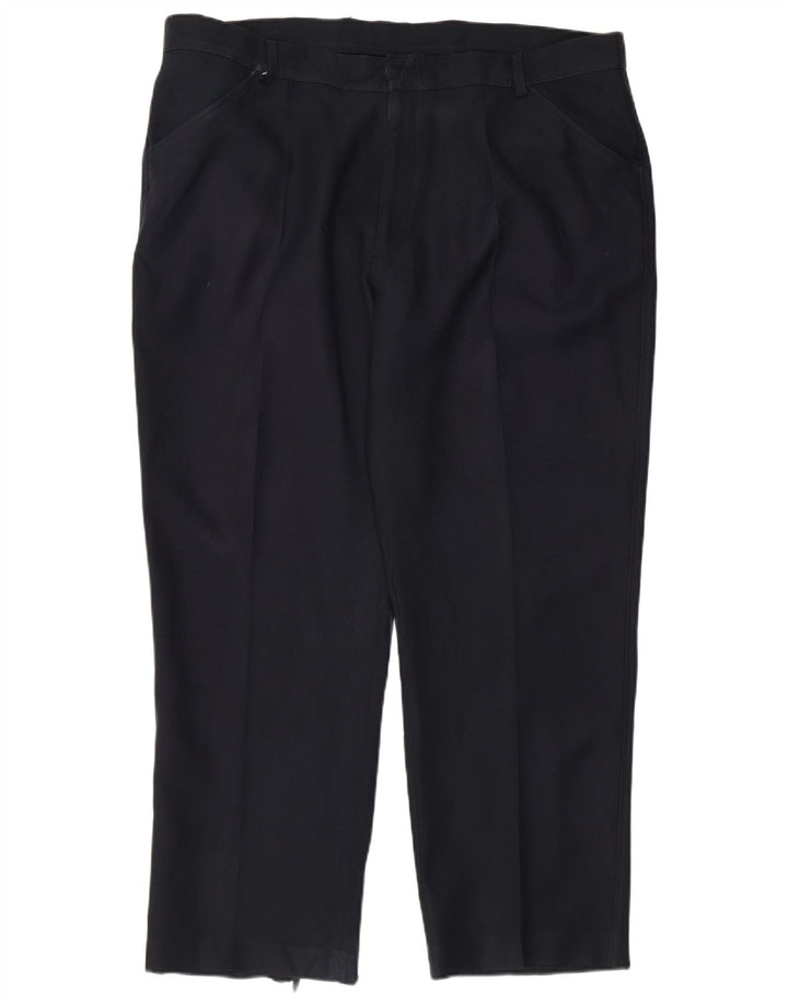 Farah Pantalon décontracté droit pour homme W42 L29 Bleu marine Polyester