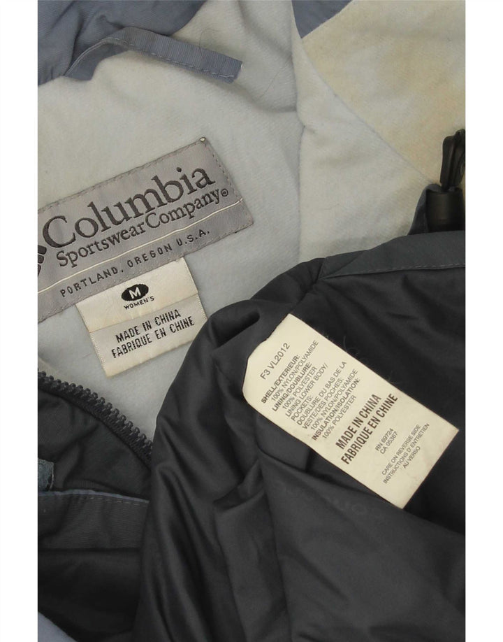 Columbia Veste coupe-vent à capuche pour femme UK 14 Bleu moyen Colourblock