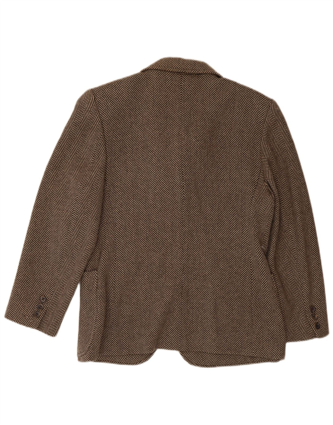 Piombo Veste Blazer 3 Boutons Femme IT 44 Laine à Chevrons Marron Moyen