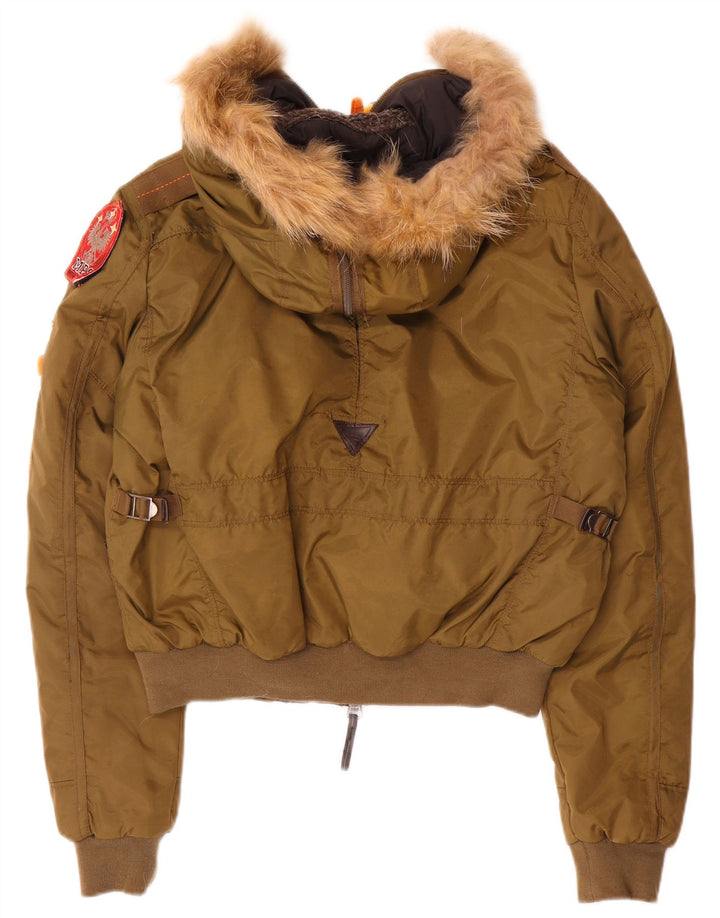 veste bomber à capuche femme vintage UK 16 Grand Kaki Polyamide