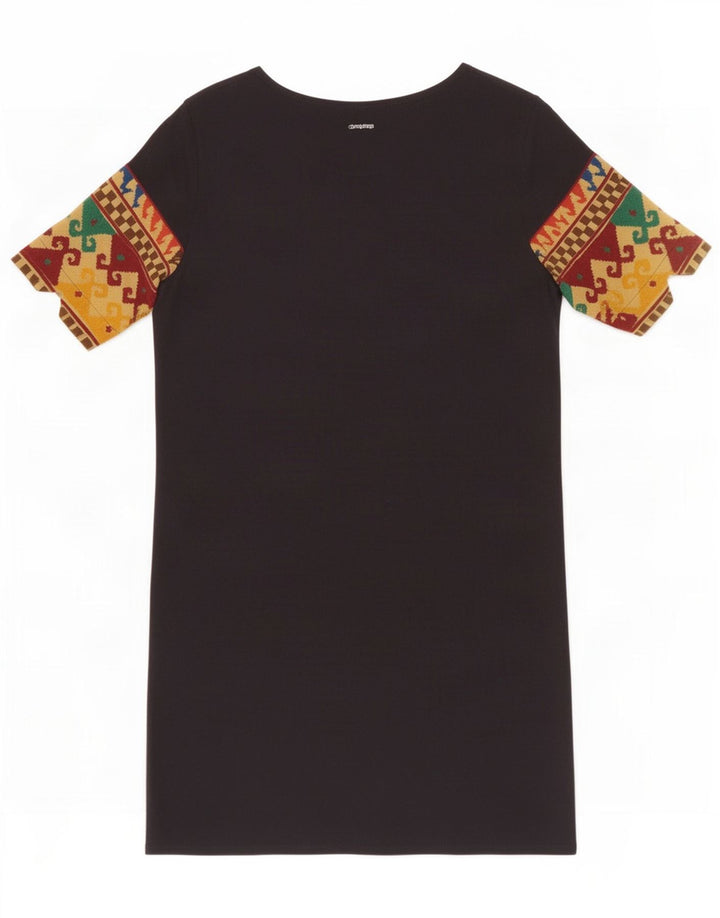 Desigual Robe droite pour femme EU 40 Viscose florale noire moyenne