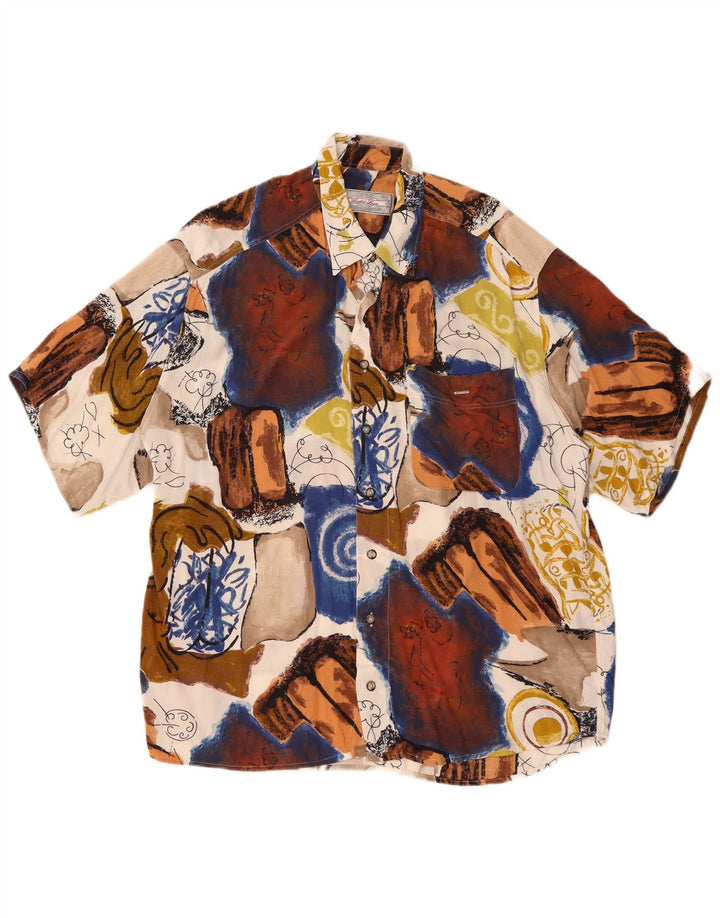 Andre Leon Chemise à manches courtes pour homme XL Patchwork multicolore