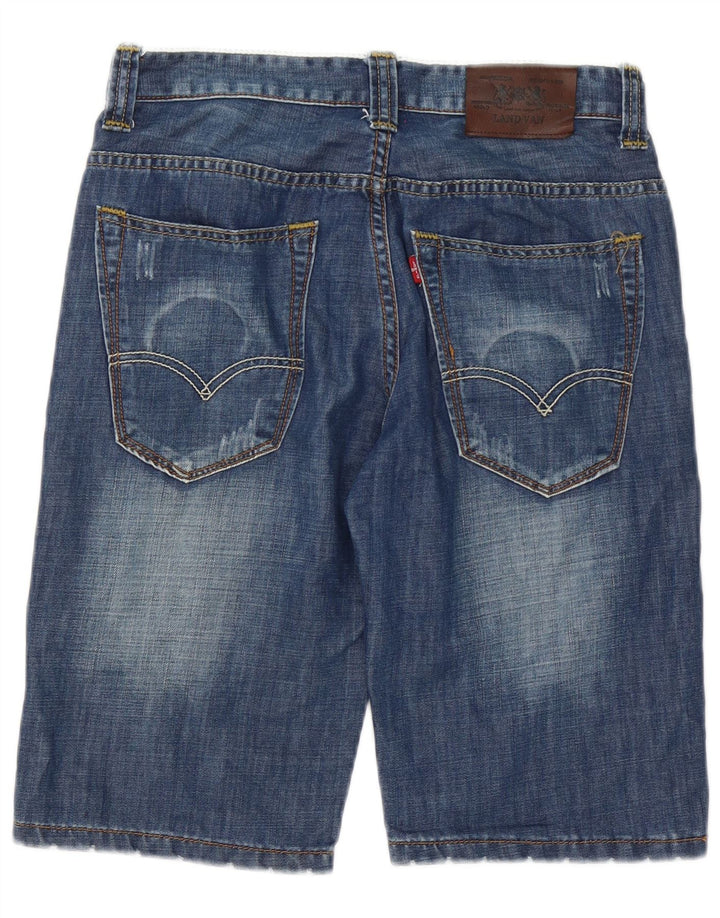 vintage Mens Distressed Denim Shorts W32 Coton Bleu Moyen