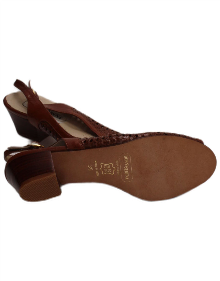 Donna Serena Sandales en cuir pour femme Taille UK 2,5 Cuir marron