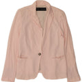 Zara Veste Blazer 1 Bouton Femme UK 14 Grande Viscose Rose