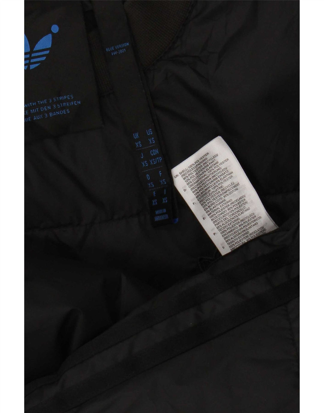 Adidas Veste surdimensionnée rembourrée pour homme UK 34 XS Noir Polyester