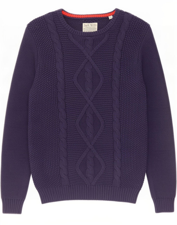 Jack Wills Pull col bateau pour homme en coton bleu marine moyen