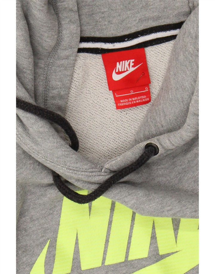 NIKE Mens Graphic Hoodie Jumper Large Grey Cotton Vintage Nike and Second-Hand Nike from Messina Hembry 