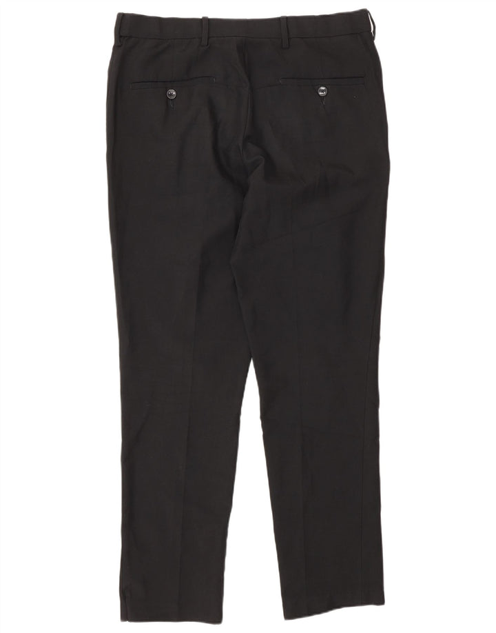 Marks & Spencer Pantalon Chino Coupe Slim Homme W32 L29 Noir Polyester