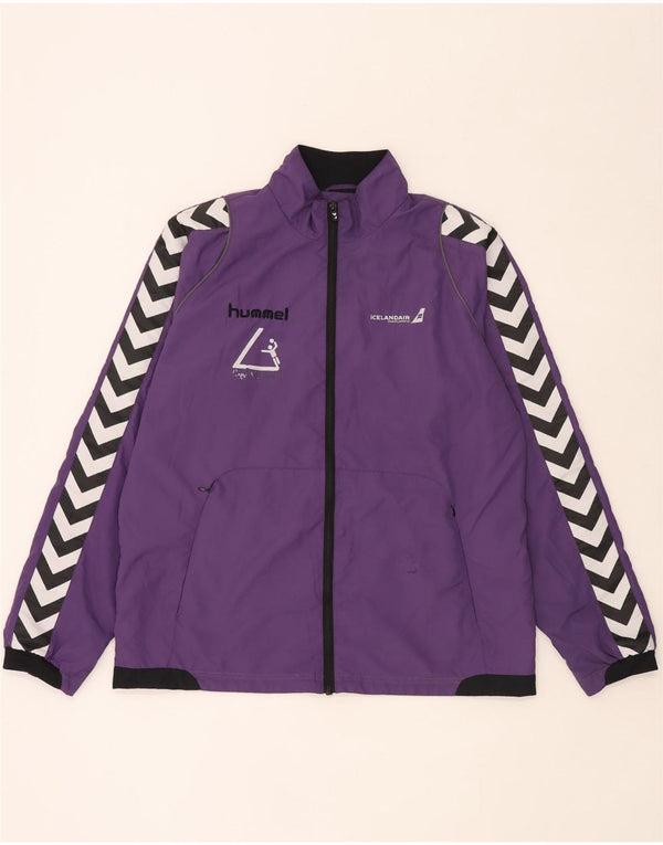Hummel Veste de survêtement graphique pour homme Large Violet Colorblock Polyester