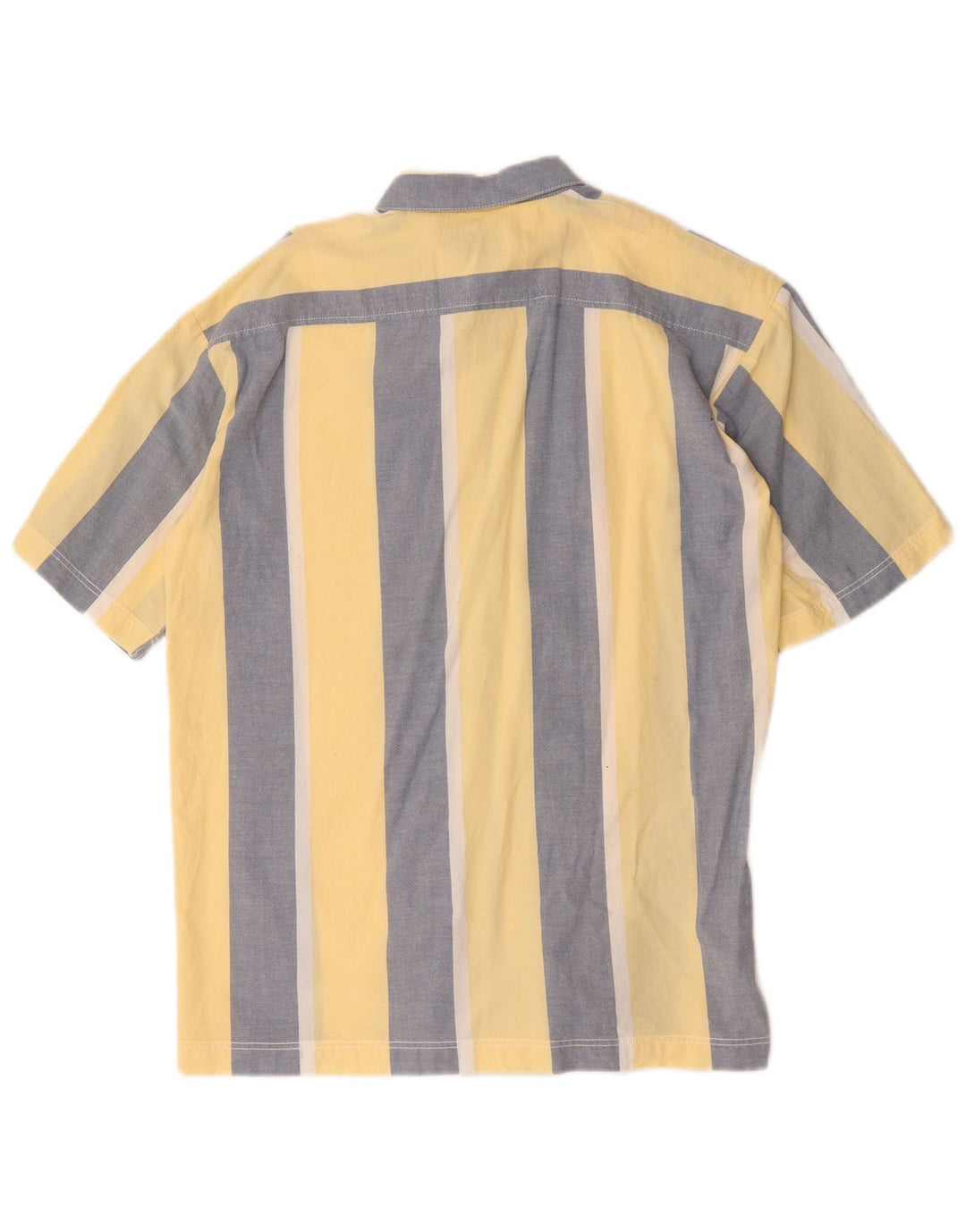 vintage Chemise à manches courtes pour hommes Petit rayé jaune