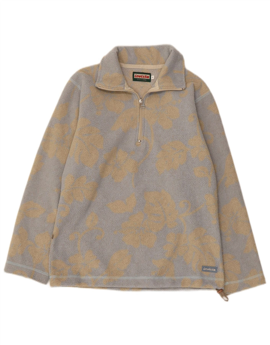 INVICTA Pull polaire à col zippé pour homme Petit gris floral en polyester