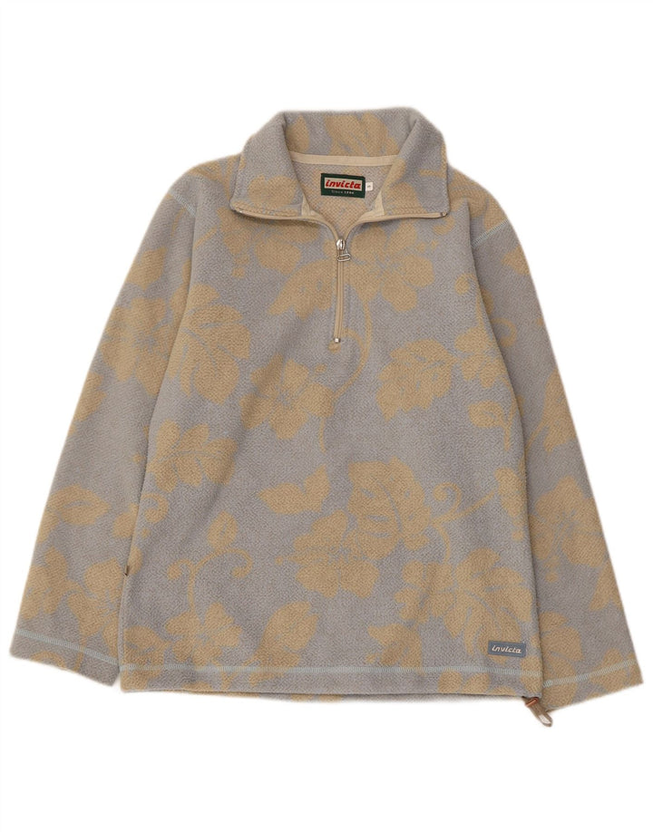 INVICTA Pull polaire à col zippé pour homme Petit gris floral en polyester