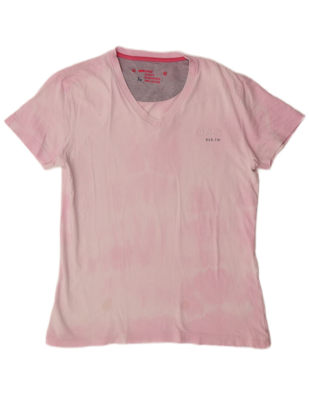 Gas T-Shirt Homme UK 14 Coton Rose Moyen Tie Dye