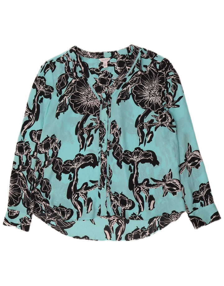 Calvin Klein Chemisier pour femme UK 44 Bleu moyen floral