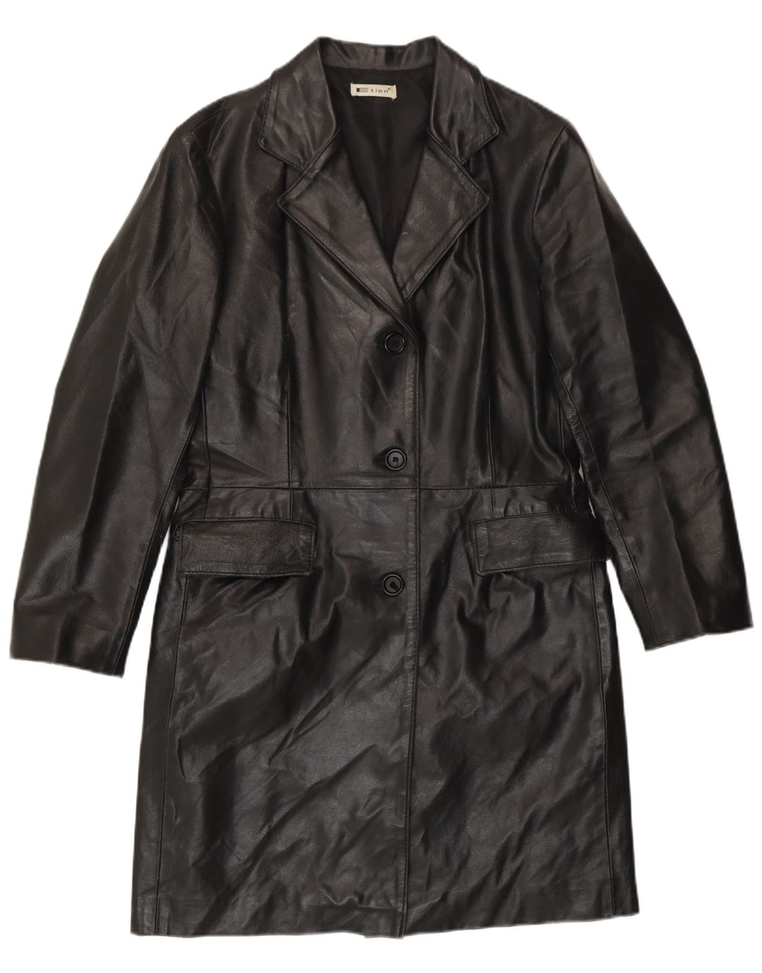 manteau en cuir femme vintage IT 42 Cuir noir moyen