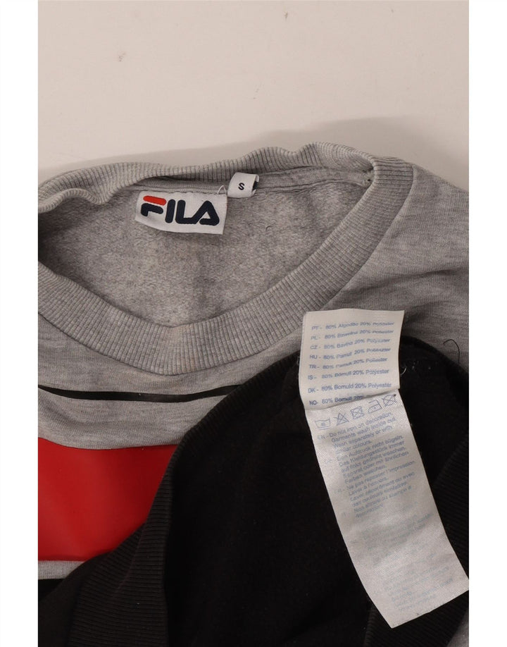 Fila Sweat-shirt graphique pour femme UK 10 Small Gris Colourblock