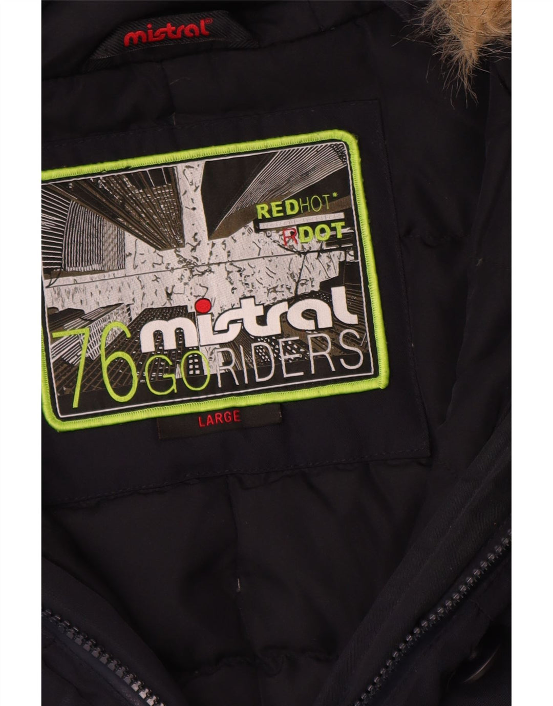 Mistral Manteau rembourré à capuche pour femme UK 16 Large Bleu marine Polyester