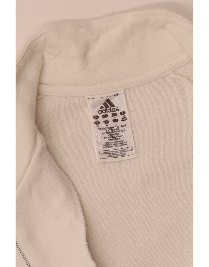 Adidas Veste de survêtement coupe régulière pour femme UK 12 Medium Blanc rayé