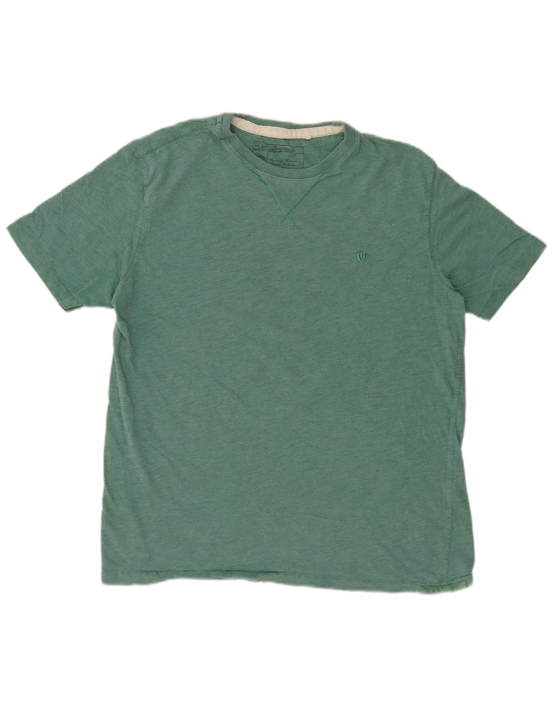 FAT FACE T-Shirt Homme Coton Moucheté Turquoise Moyen