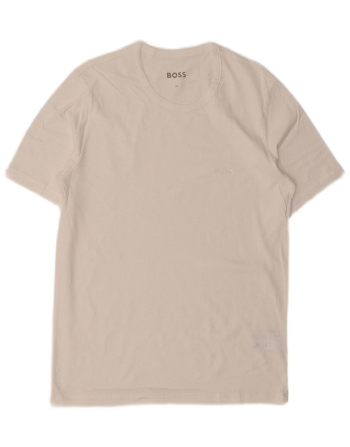 HUGO BOSS T-Shirt Top Blanc Moyen Coton Homme