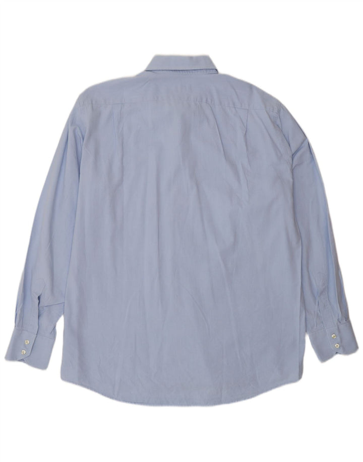 LACOSTE Mens Shirt Size 43 Large Blue Cotton