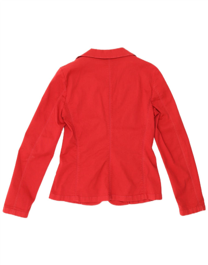 Marella Veste blazer à 2 boutons pour femme UK 10 Petit coton rouge