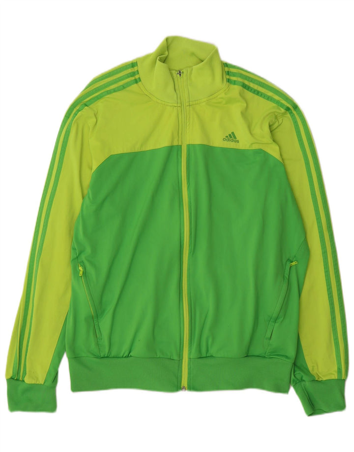 Adidas Climalite Survêtement Top Veste Homme Vert Colorblock