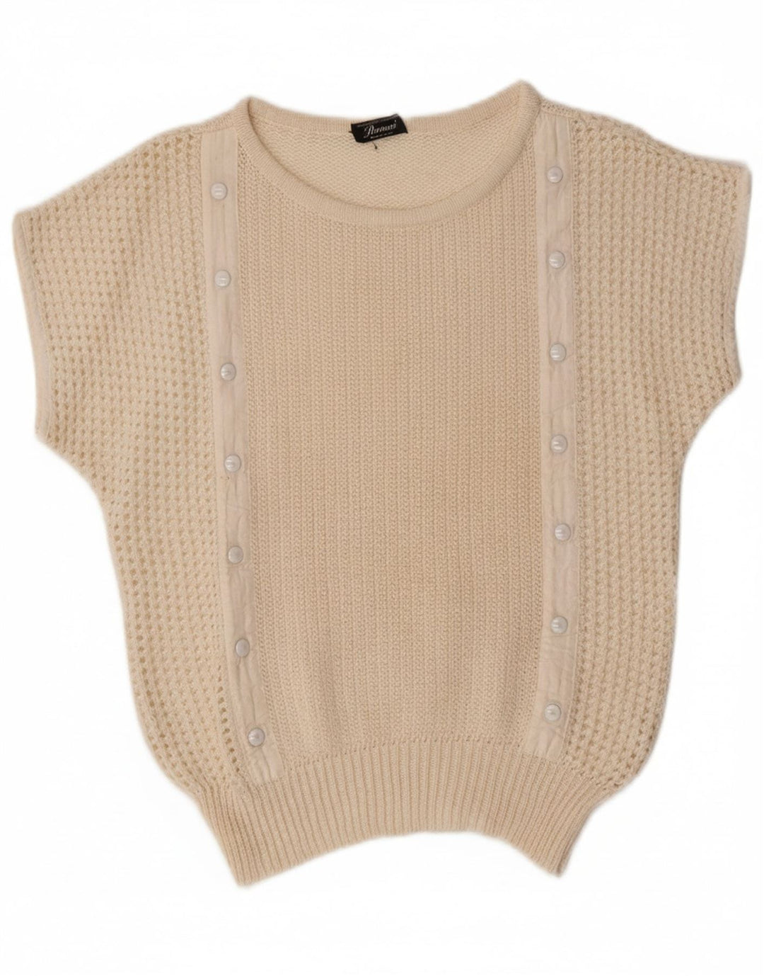 VINTAGE Womens Crew Neck Jumper Sweater UK 14 Medium Off White Vintage Vintage and Second-Hand Vintage from Messina Hembry 