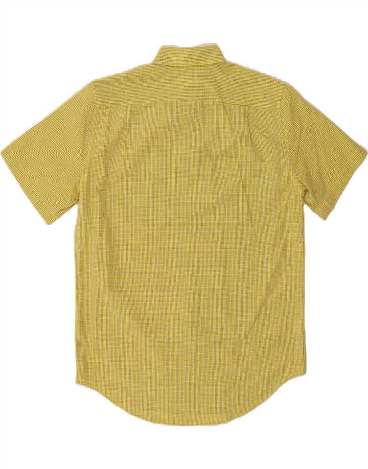 EDDIE BAUER Mens Seattle Short Sleeve Shirt Medium Yellow Check Cotton Vintage Eddie Bauer and Second-Hand Eddie Bauer from Messina Hembry 