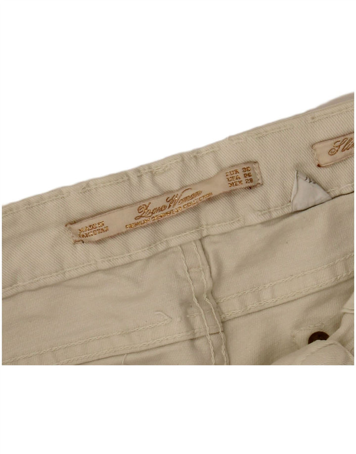 Zara Pantalon décontracté slim pour femme EU 38 Small W28 L26 Blanc cassé