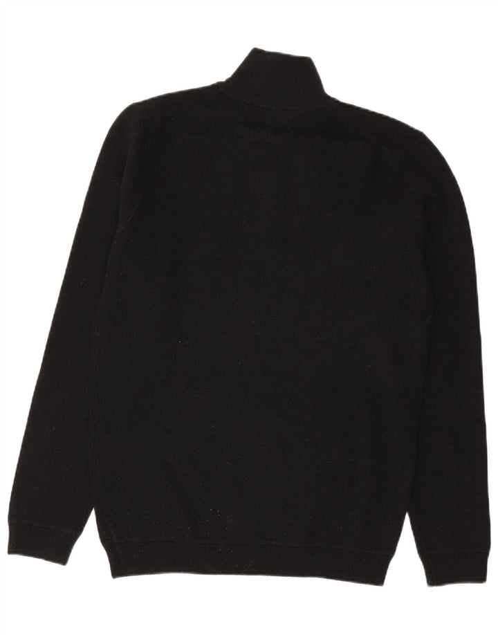 Superdry Pull à col zippé en laine mérinos noir moyen