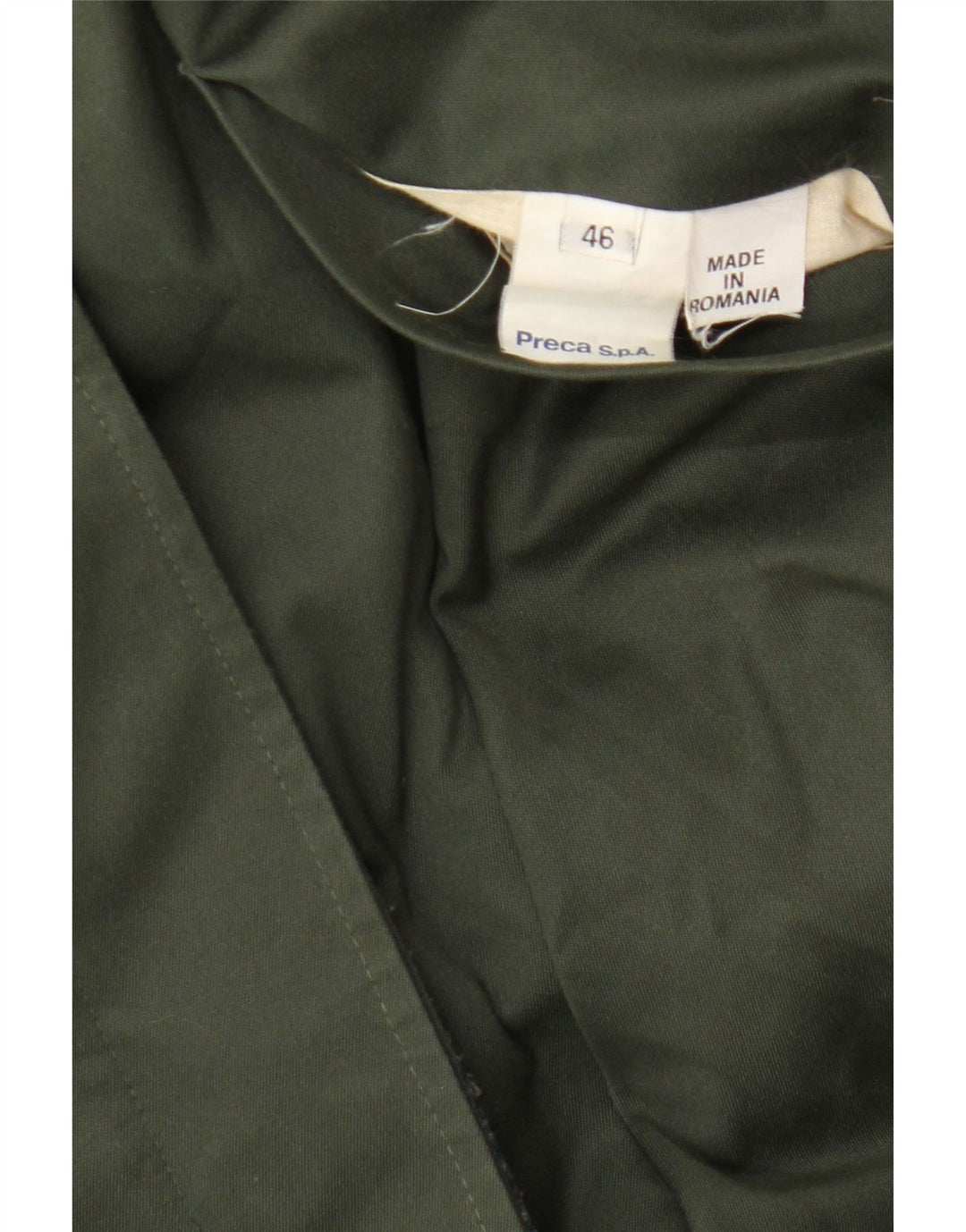 vintage Femmes Réversible Trench Coat IT 46 Grand Vert Check Polyester