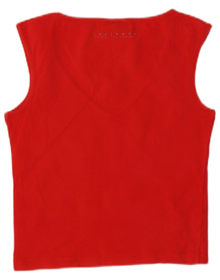Lee Débardeur court pour femme UK 44 Large Rouge Coton