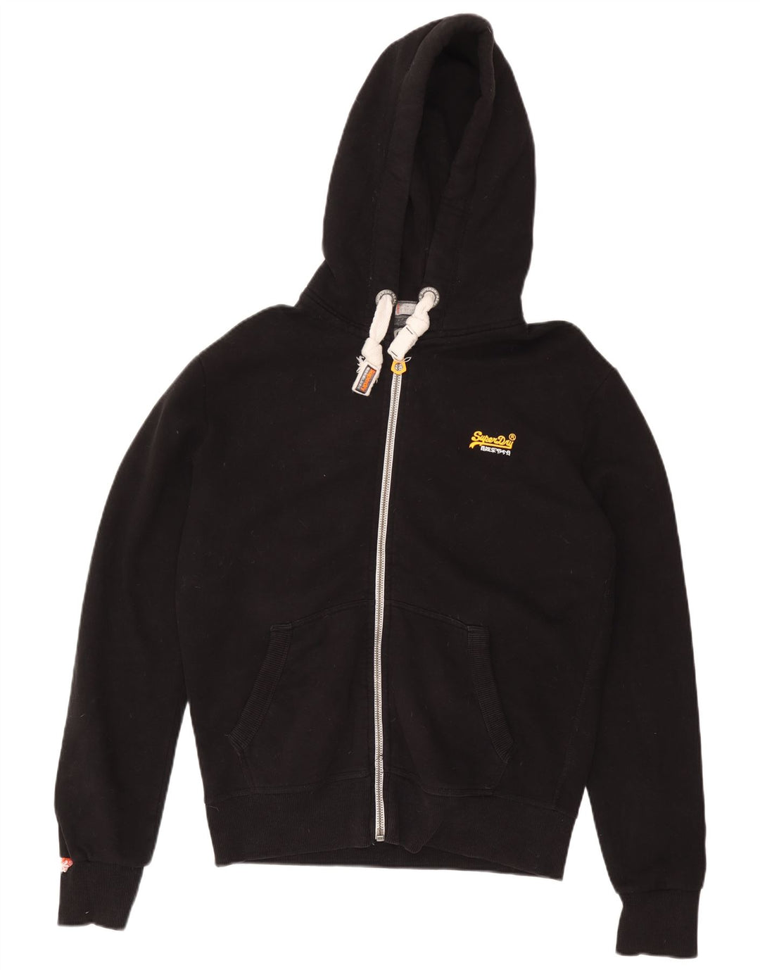 SUPERDRY Pull à capuche zippé pour homme en coton noir moyen